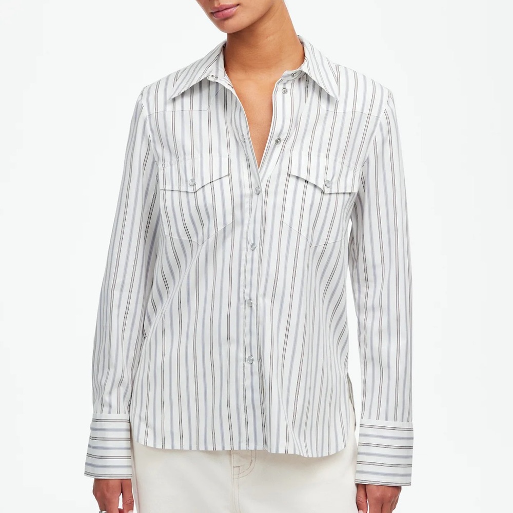 NWT Madewell Western Button-Up Shirt in Poplin